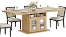 63 Inch Light Oak Farmhouse Dining Table For Four To Six
