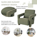Mirod Sleek Right-Angle Armrests Accent Chairs Set of 2, Ergonomic Lumbar Support, Square Wooden Block Legs, Inclined Seat for Comfort, Artistic Statement Piece  for Living room,Bedroom and study