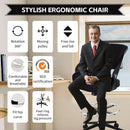 Ergonomic Drafting Chair With Lumbar Support And Foot Ring Black