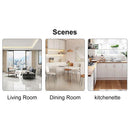 Modern simple style round transparent tempered glass table, tempered glass table top, black metal legs, suitable for kitchen, dining room and living room, 40 '*40' *29.5 '1123r