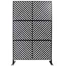 Outdoor & Indoor Privacy Screen Metal Privacy Screen 76' H×48' W, Freestanding Decorative Privacy Screen for Deck Balcony Patio, Privacy Fence Panels for Outside Lawn Garden PS113 BLACK