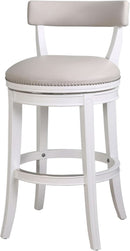 Stylish 31 Inch Bar Stool with Swivel Gray Seat