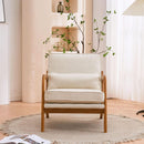 Beige Upholstered Accent Chairs Set Of 2 Mid Century Modern