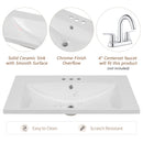 30' Bathroom Vanity with Sink Combo, Green Bathroom Cabinet with Drawers, Solid Frame and MDF Board (Old Sku:N725S999222F)