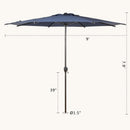 9Ft Lyon Outdoor Patio Umbrella Dark Blue Garden Shade