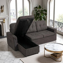Upholstered Sleeper Sofa, L Shaped Sectional Couch with Reversible Storage, Convertible Corner Lounge Couches w/Pull Out Sofa bed for Living Room, Apartment,