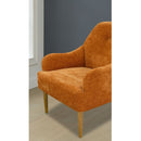 Chenille Armchair, Modern Style Accent Chair with Wood Legs, Comfy Design for Living Room, Bedroom, Office, Orange
