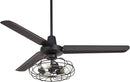 Matte Black Ceiling Fan 52 Inch With Integrated LED Remote