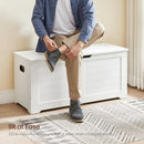 Cloud White LargeCapacity Storage Bench Hinges Chest
