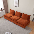 Modern Armless Accent Chair, Single Sofa Couch with Ottoman - Compact Design, Space-Saving Seating for Living Room, Bedroom, Apartment, Office