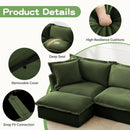 Living Room Sofa Slipcovered Sofa 3 Seater Sofa With 3 Ottomans, Oversized 3-Seat Sleeper Sofa Bed Home Theater Sofa,  Chenille, Green