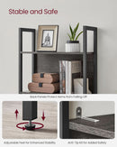 Five Tier Bookshelf With Steel Frame Charcoal Gray Black