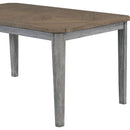 7-Piece Farmhouse Dining Set Classic Rustic Table and 6 high-back design Chairs for Dining Room, Kitchen (Brown+Gray)