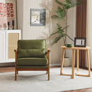 Green Luxury Upholstered Armchair With Lumbar Pillow