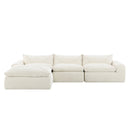 [VIDEO Provided] 116'' Fully Compressed Sofa with High Density Foam, No Assembly Required, Legless Design without Frame, Integrated Backrest and Seat Cushion, Free Combination, Particle Chenille