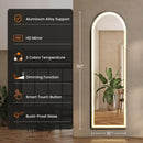 Arched Full Length LED Mirror 61x17 Inch Dimmable 3 Color Floor Stand