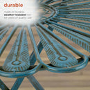 Bistro Set 3 Piece Light Blue Outdoor Patio Furniture