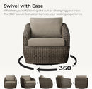 Outdoor Rattan Bistro Set With Comfortable Removable Cushions
