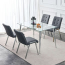 Glass Dining Table For 4 51 Inch Clear Top For Home