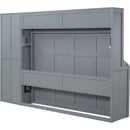 Full Size Murphy Bed Wall Bed with Closet and Drawers,Gray