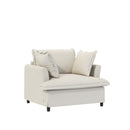 Modular Chenille Sectional Couch 3 Piece Living Room Sofa Set with Upholstered 3 Seater Sofa & 2 Armchairs in Beige