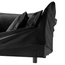 Slipcovered Long Sofa, 4 Seater Sofa with Removable Cover, Extra Deep Couch for Living Room, ,Chenille Fabric Cloud Like Comfy Sofa Couch, Black Chenille Fabric