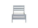 Twin Bed with Headboard and Footboard,Rubber Wood Bed,Grey