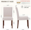 Beige Upholstered Parsons Dining Chairs Hardwood Legs