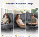 Grey Velvet 3 Seater Recliner Sofa With USB Ports Storage