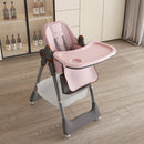 Adjustable Baby High Chair 0-6 Years, Portable Infant Feeding Seat With Safety Belt, Silent Lockable Wheels