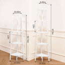 4 Tier Corner Shelf With Metal Frame Tall Bookshelf