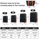 Hardshell Luggage Sets 4 pcs + Bag Spinner Suitcase with TSA Lock Lightweight-16"+20"+24"+28" Luggages