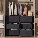 Fabric Dresser With Six Drawers Metal Frame And Wooden Top