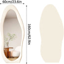 Blue Irregular Wavy Full Length Floor Mirror 63x24 Inch