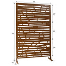 Outdoor & Indoor Metal Privacy Screen 76' H×48' W, Freestanding Decorative Screen for Deck Balcony Patio in Brown
