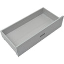 Wooden Twin Over Full Bunk Bed with Storage Drawers, Ladder, and Safety Guard Rails in Grey