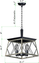 4 Light Farmhouse Vintage Chandelier White Oak Finish
