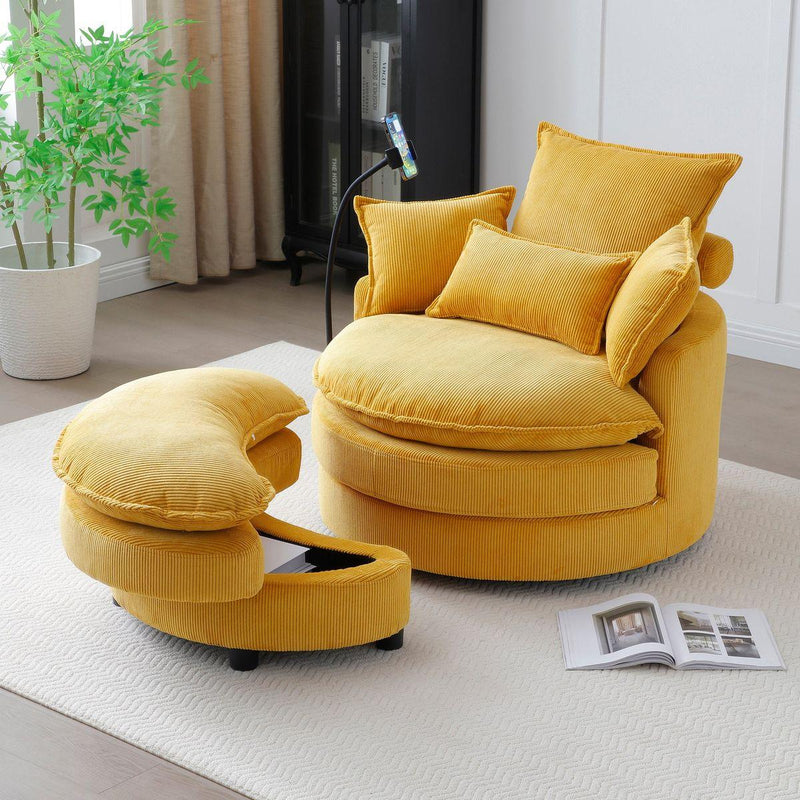 360° Swivel Accent Barrel Chair Modern Comfy Round Reading Sofa Swivel