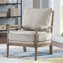 Linen Spindle Accent Chairs Set Of 2 Cushioned Armrests