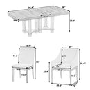 Topmax - 7 Piece Rustic Extendable Dining Table Set With Removable Leaf, 2 Arm Chairs And 4 Armless Chairs