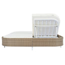 Outdoor Daybed, Patio Rattan Daybed with 5-Position Adjustable Backrest and Removable Cushions & Pillows for Garden, Backyard, Poolside