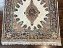 Square Persian Kirman Rug 4x4, Semi Open Field, Handmade