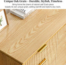 Oak Forty Seven Inch L Shaped Corner Desk With Drawers
