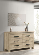 Oakglen 6-drawer Bedroom Dresser Weathered Oak