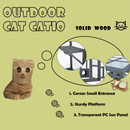 Grey Pine Wood Outdoor Cat House with Shelves and Weather Protection, Removable Wood Boxes