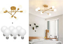 Gold 6-Light Sputnik Chandelier With LED Bulbs Included