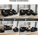 Premium Velvet Black Multifunctional Storage Ottoman