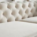 86'' W Luxury Modern Tufted Sofa  with 2pcs of toss pillows for Living Room ,Bedroom,Beige Color