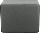 24 Inch Gray Fabric Hidden Storage Ottoman With Hinged Lid