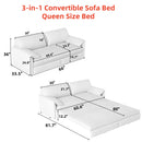 66' Queen Pull Out Sofa Bed, 3-in-1 Convertible Sleeper Sofa with Side Storage,Multi-Functional Velvet Loveseat Bed for Living Room,Bedroom,Apartment,Office